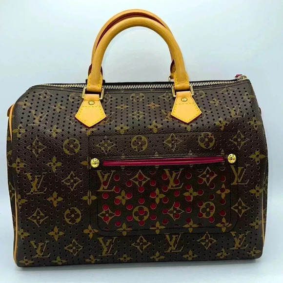 Louis Vuitton Speedy 30 Fuchsia Limited monogram perforated bag purse - Picture 1 of 13